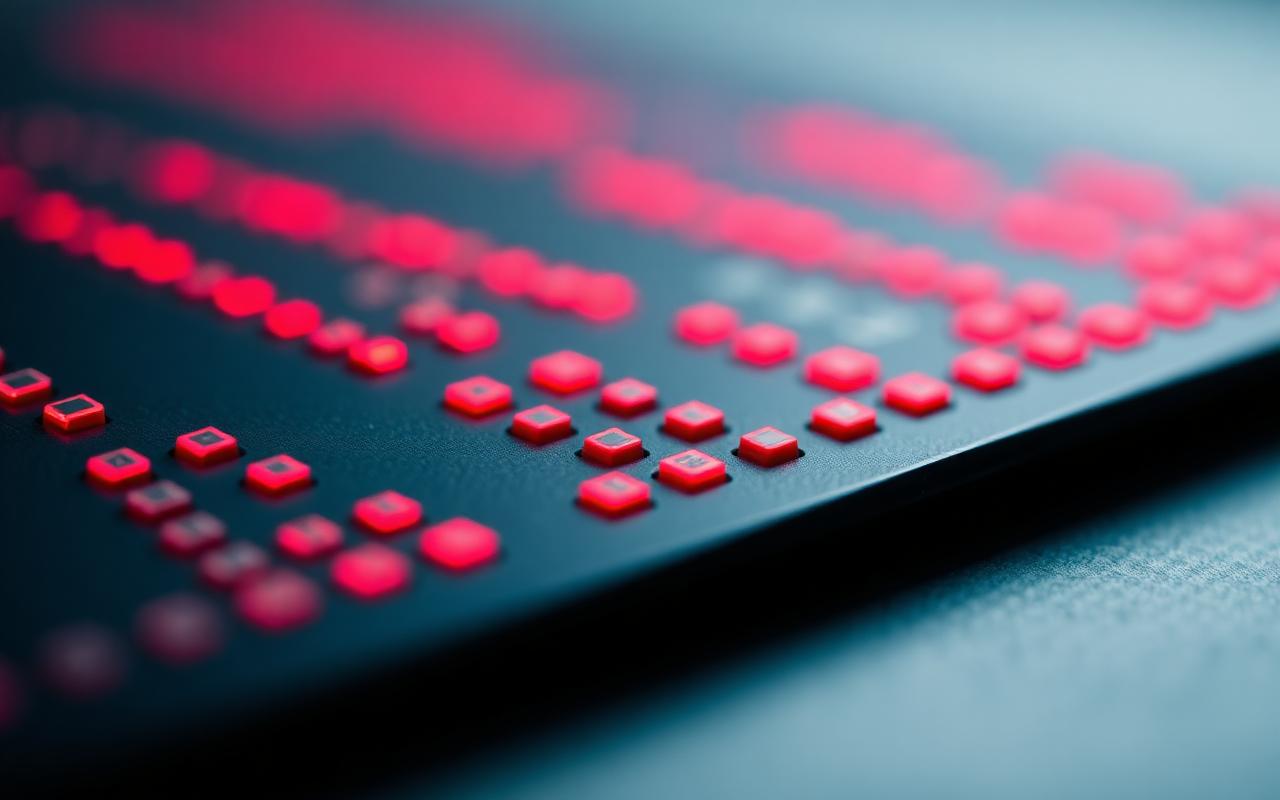 Close-up of MicroLED Chip-on-Board panel